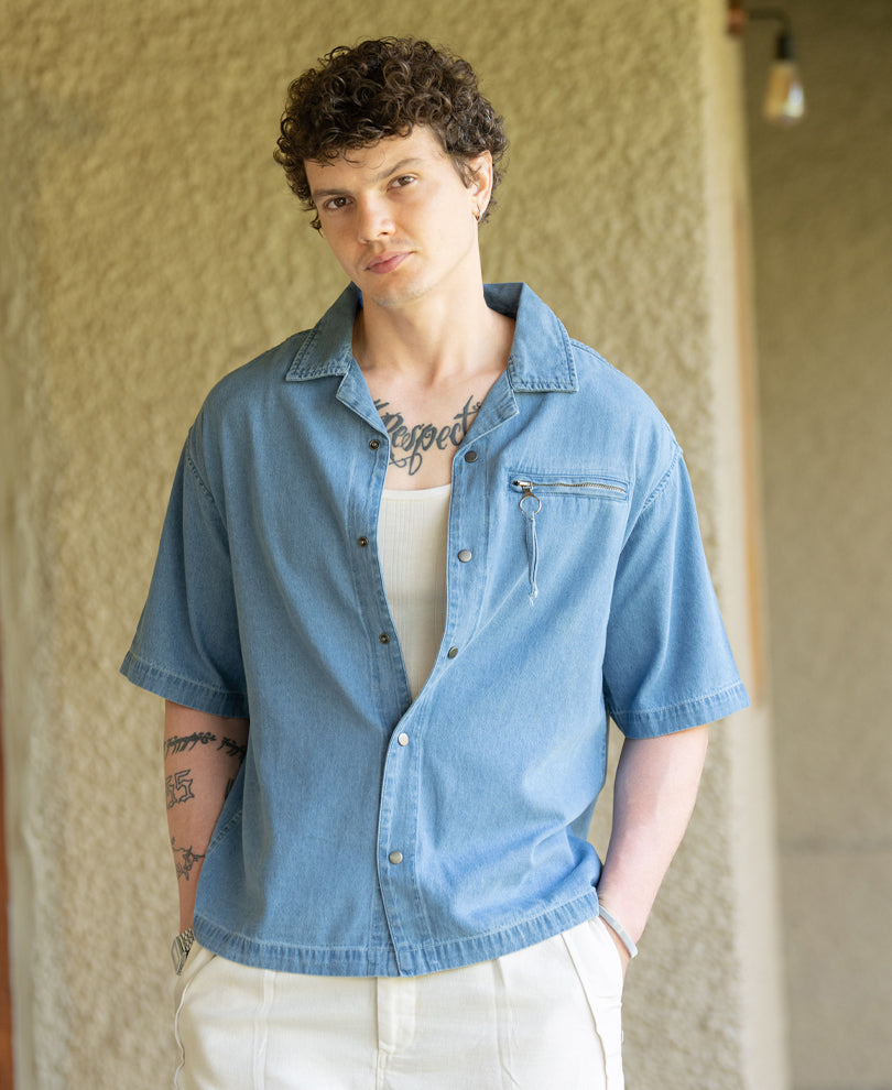 Light Blue Cuban Denim Shirt