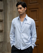 Blue Striped Doctor Sleeves Shirt