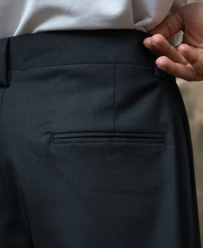 Black Pleated Trousers