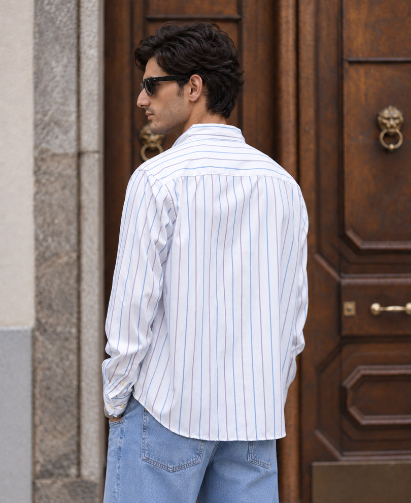 White Oxford Stripe Buttondown Shirt