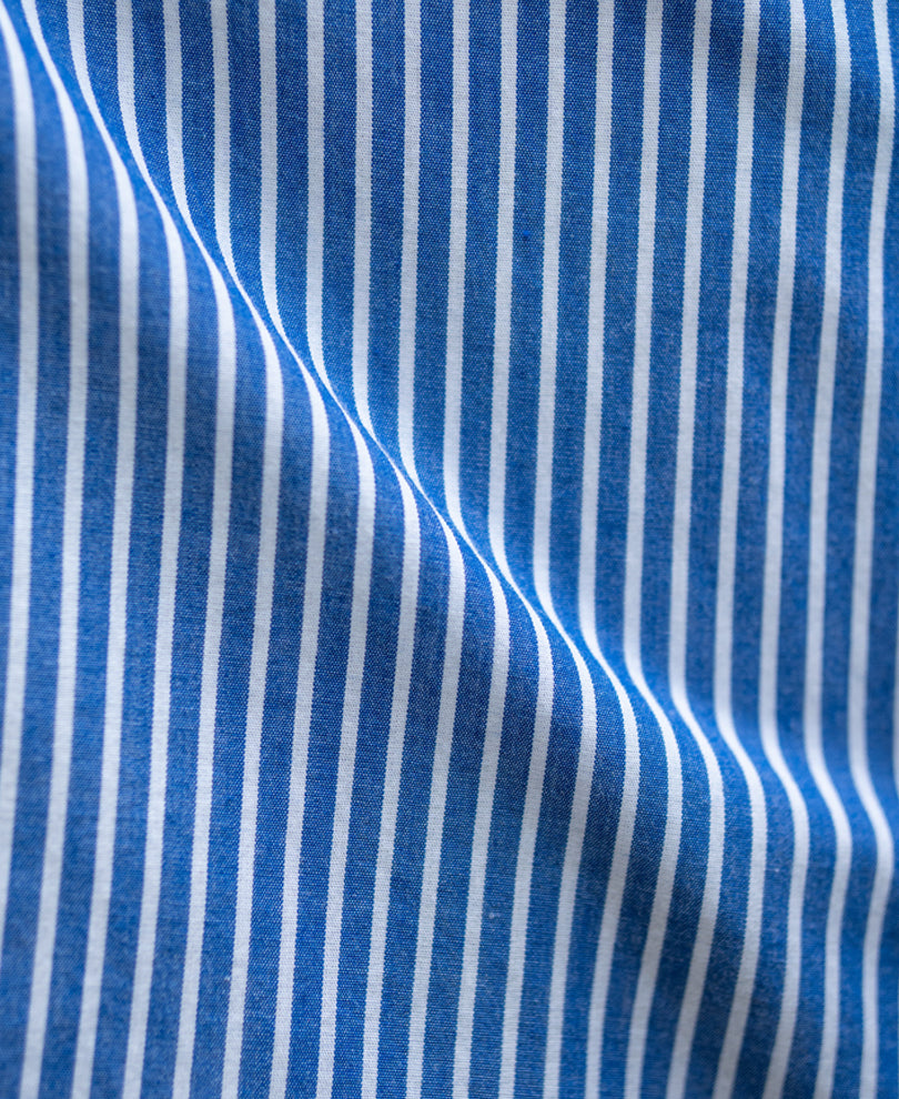Blue Calligraphy Printed Striped Shirt 100% Cotton