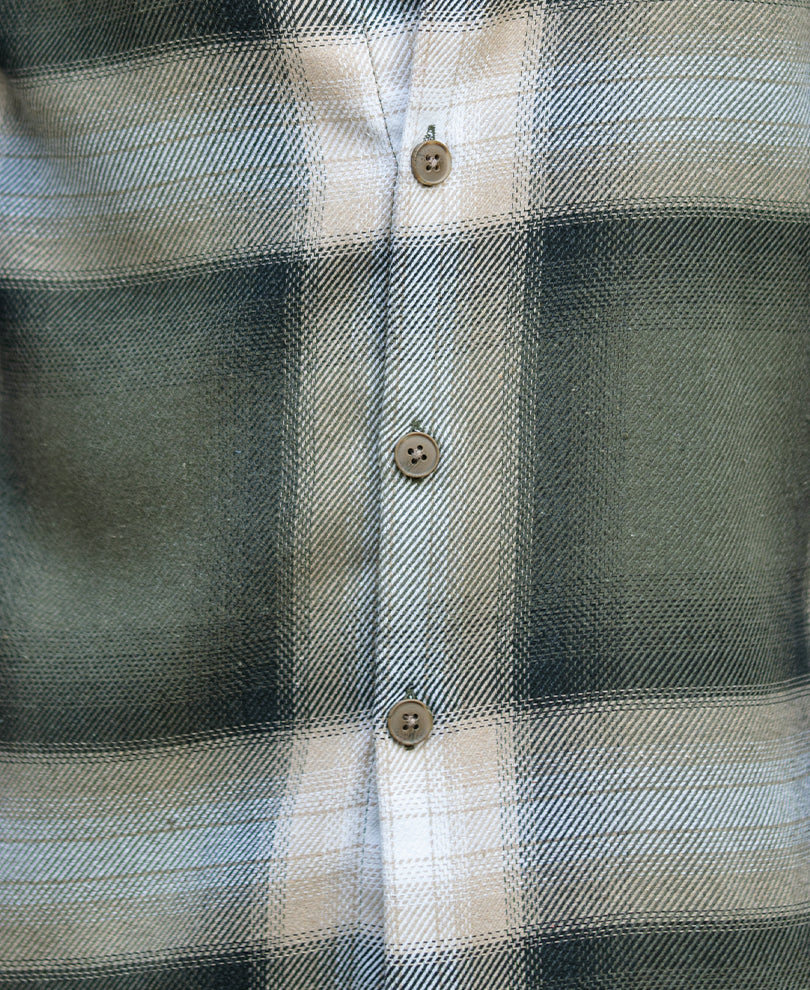 Olive Twill Checks Shirt