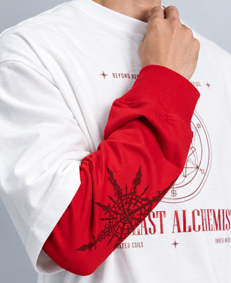 White Printed Doctor Sleeve T-Shirt 100% Cotton