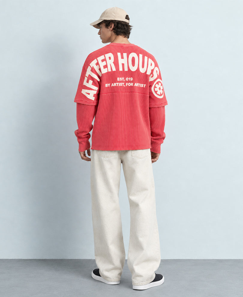 Coral Washed Structured T-Shirt