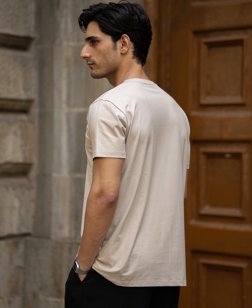 Beige Regular Fit Lightweight T-Shirt