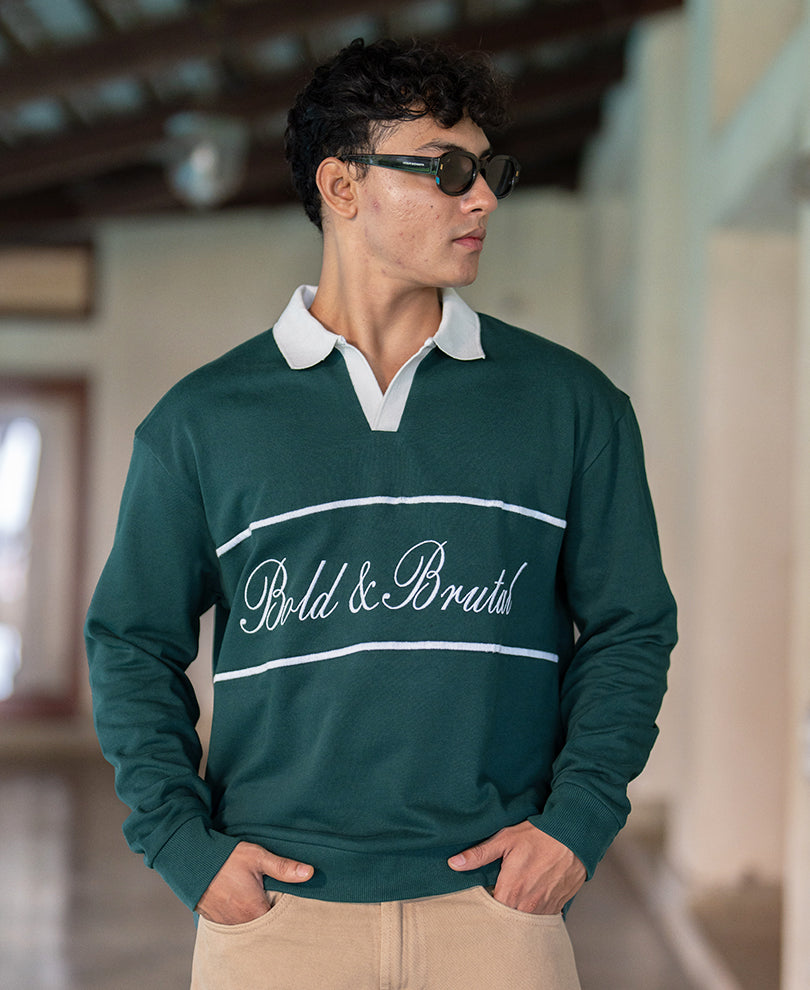 Pine Embroidered Sweatshirt 100% Cotton