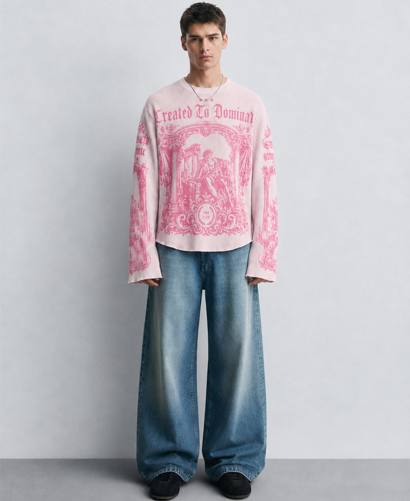 Roman Print Structured T-Shirt