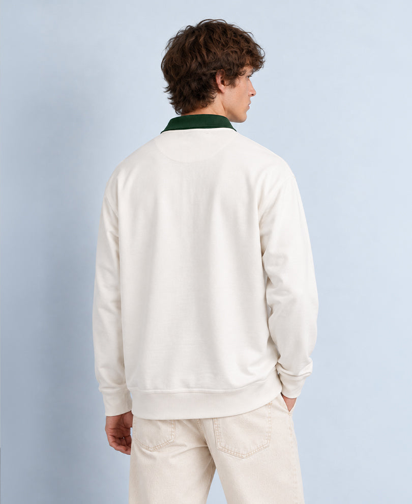 Cream Contrast Print Sweatshirt