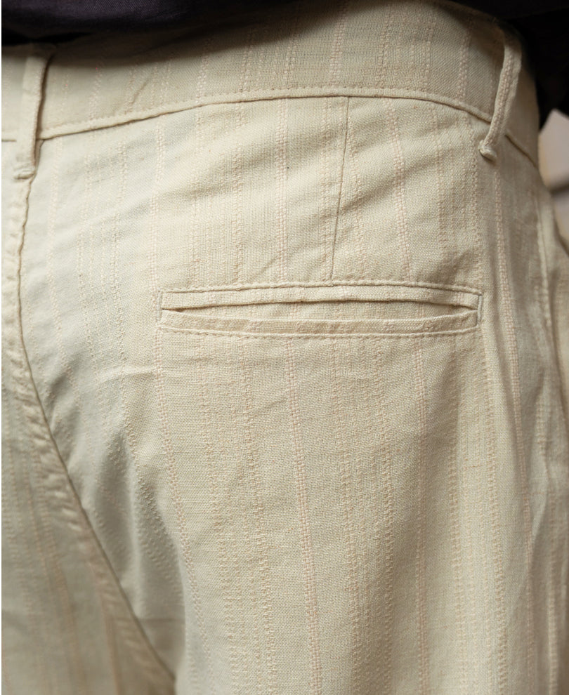 Natural Cotton Structure Trousers.