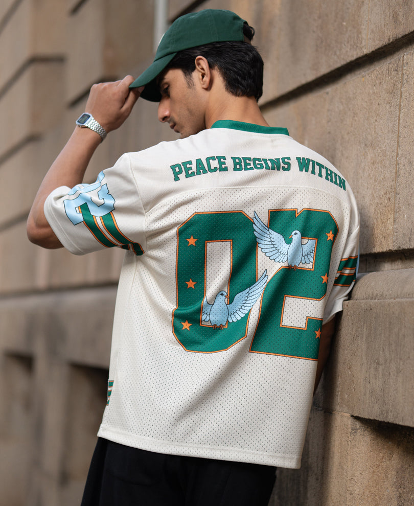 Cream Dove Print Jersey T-Shirt