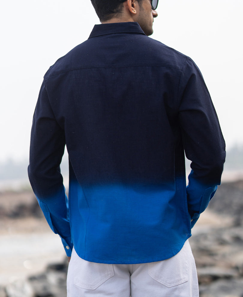 Navy And Royal Ombre Shirt.