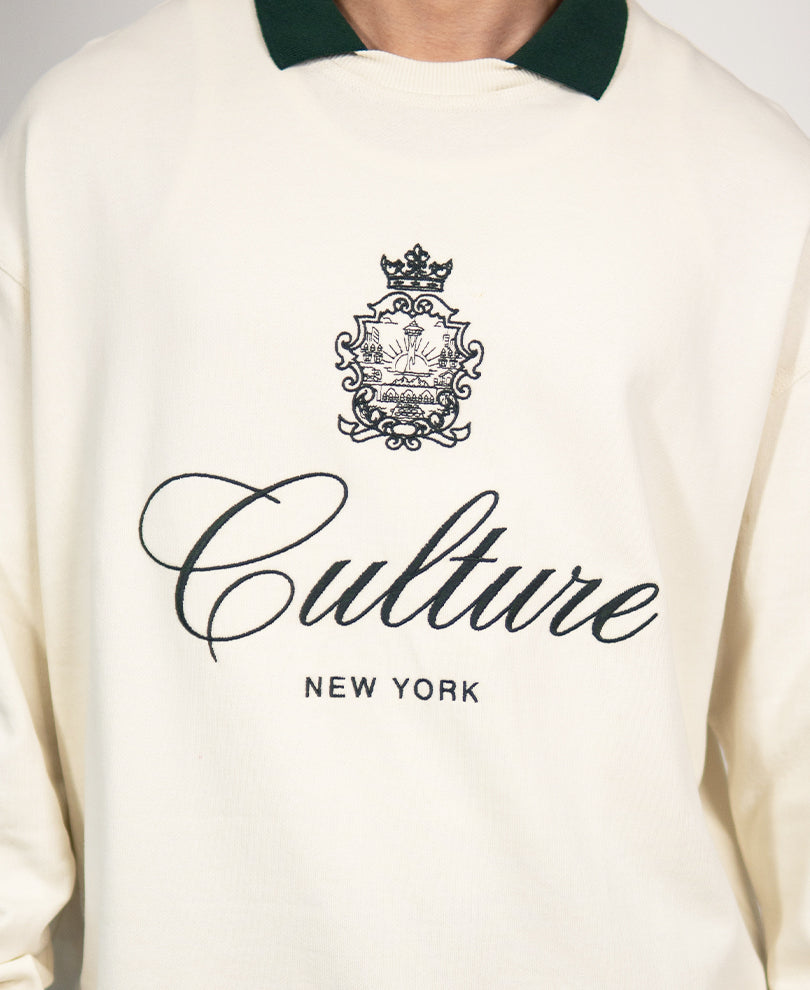 Cream Embroidered Boxy T-Shirt 100% Cotton