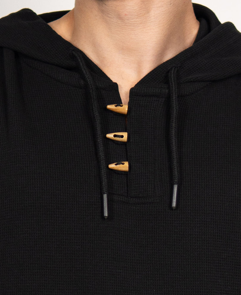 Black Structured Hooded Vest
