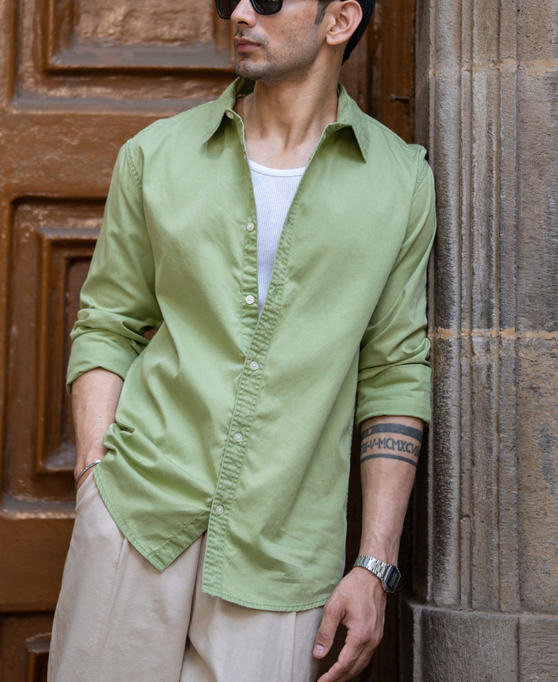 Green Washed Shirt.