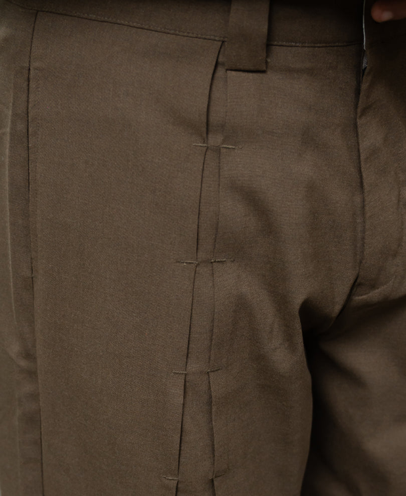 Brown Pleated Trousers