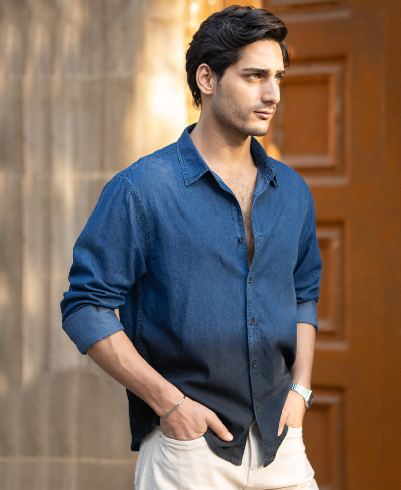 Indigo Ombre Lightweight Shirt.