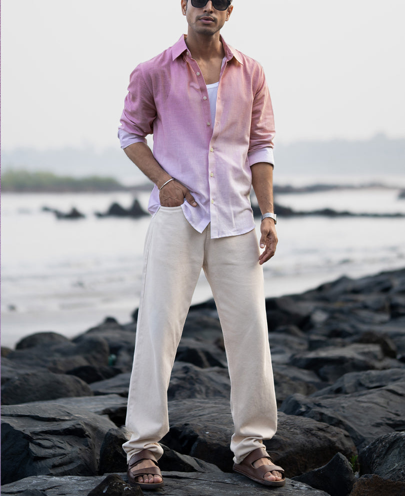 Dusty Pink Lightweight Ombre Shirt.