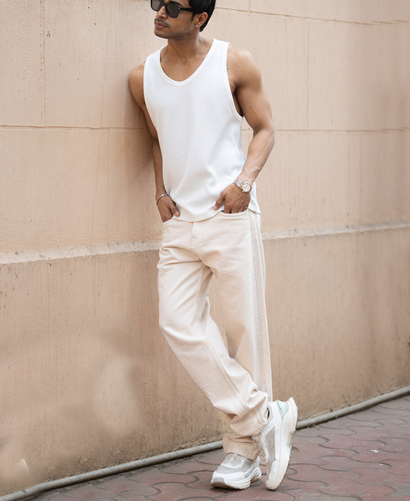 Black & Off-White Vest - Pack of 2.