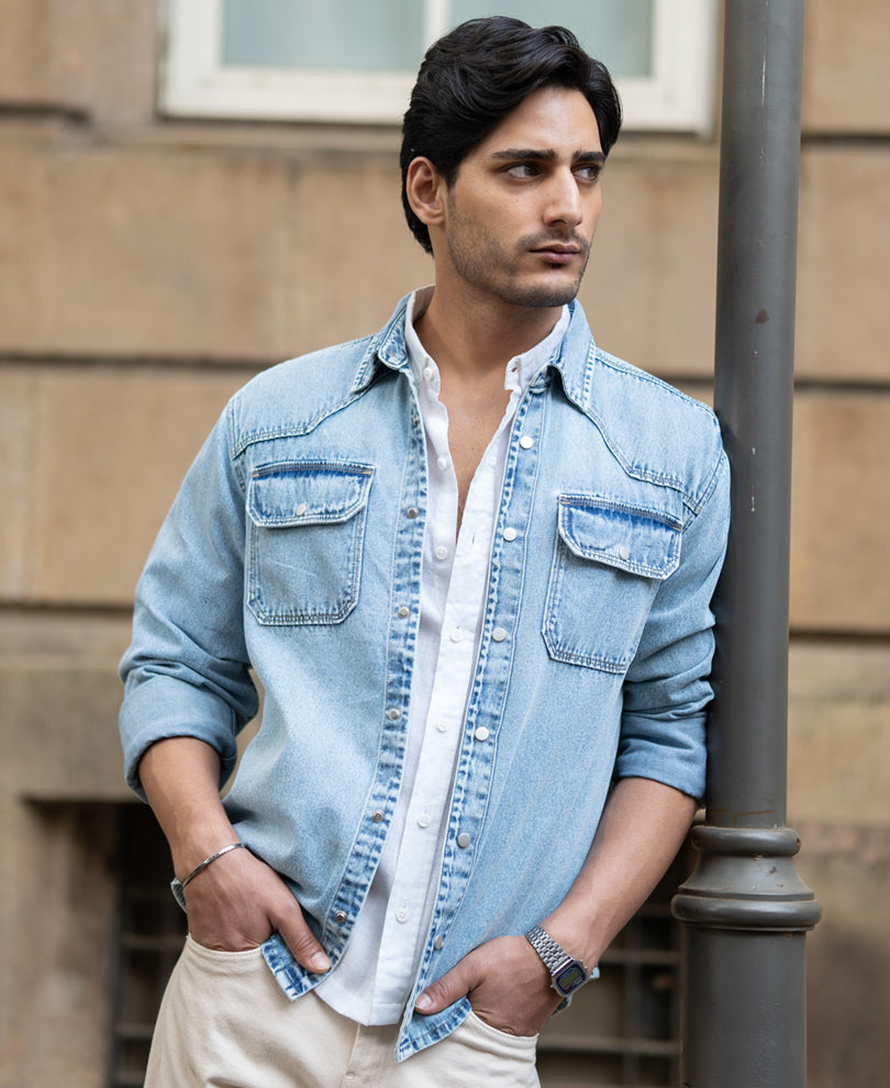 Light Blue Denim Overshirt.