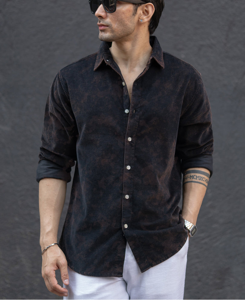 Black Washed Corduroy Shirt.
