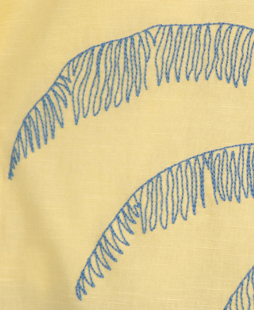 Yellow Embroidered Cotton Shirt 100% Cotton