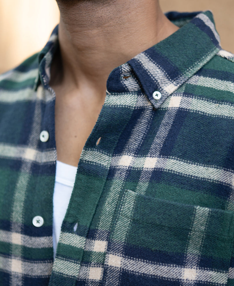 Green Checks Buttondown Shirt.