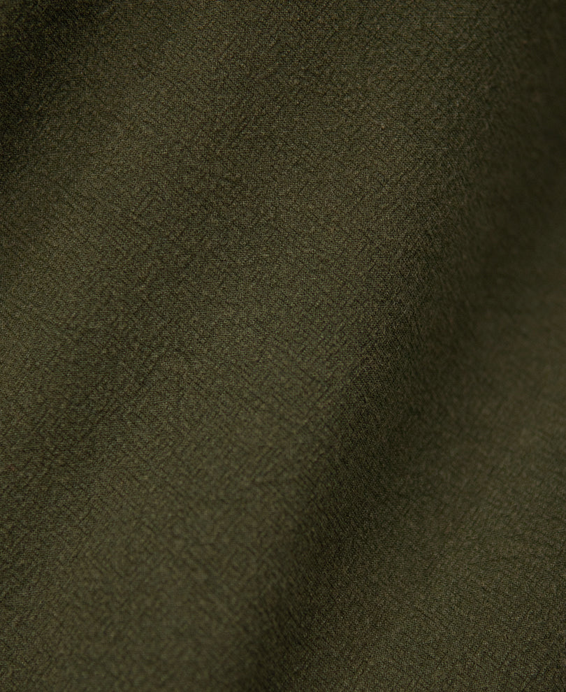 Dark Olive Washed Zipper Shirt