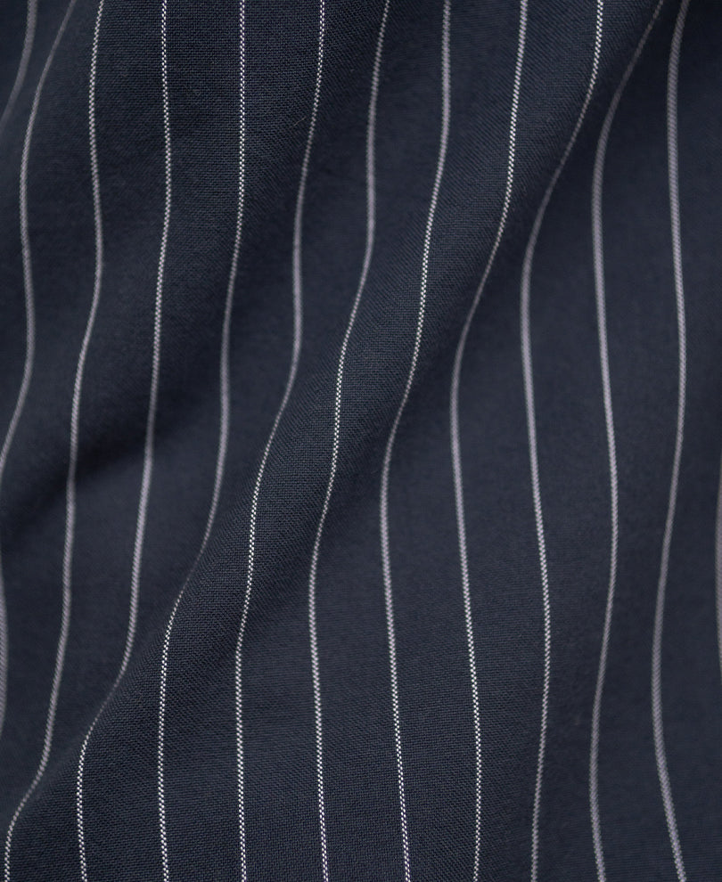 Navy Oxford Stripe Shirt 100% Cotton