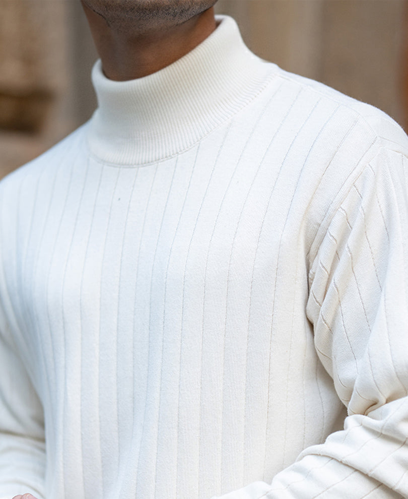 Off-White Structure Stripe High Neck T-Shirt.