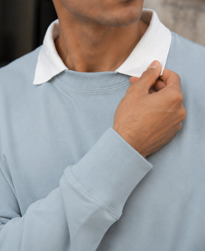 Grey Sky Contrast Collar Shirt
