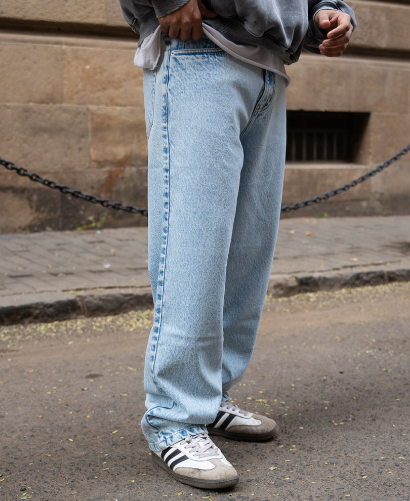 Light Blue Washed Baggy Jeans.