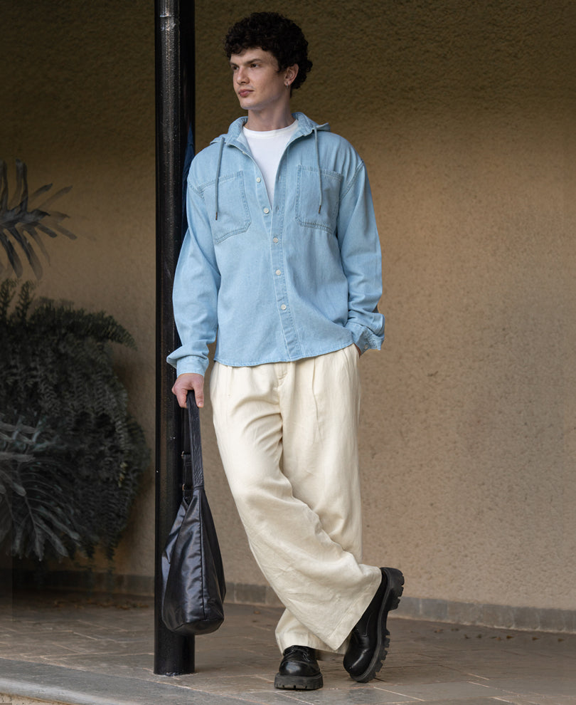 Light Blue Double Pocket Denim Shirt
