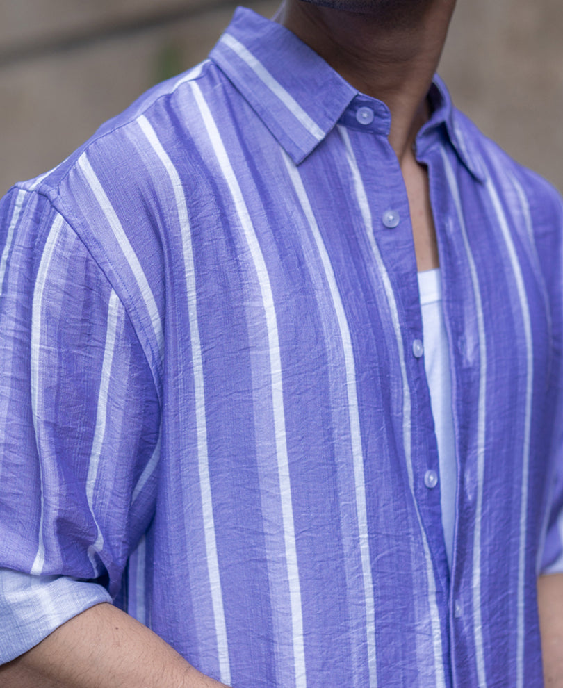 Lavender Stripe Print Shirt.