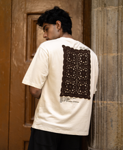Cream Contrast Crochet Patch T-Shirt 100% Cotton