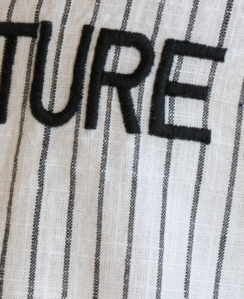 White Embroidered Stripe Shirt 100% Cotton