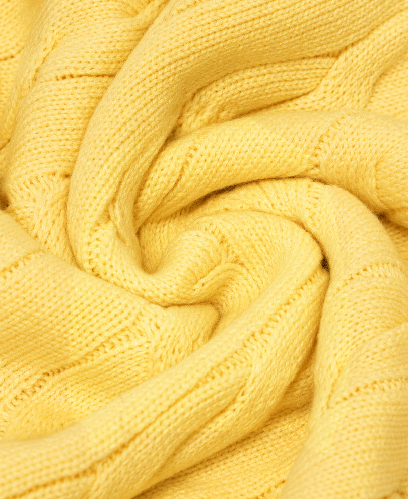 Yellow Cable Knit Sweater