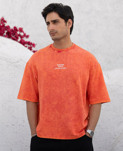 Peach Washed Oversize T-Shirt.