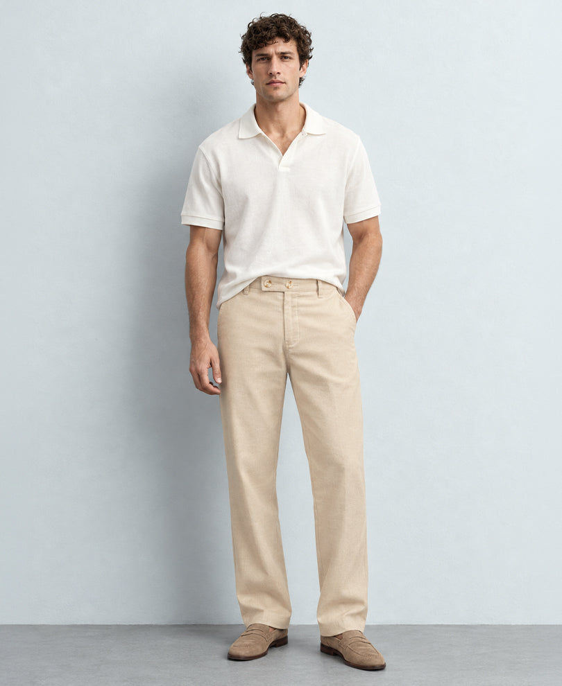 Beige Regular Fit Trouser