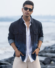 Navy Overdyed Structure Shirt