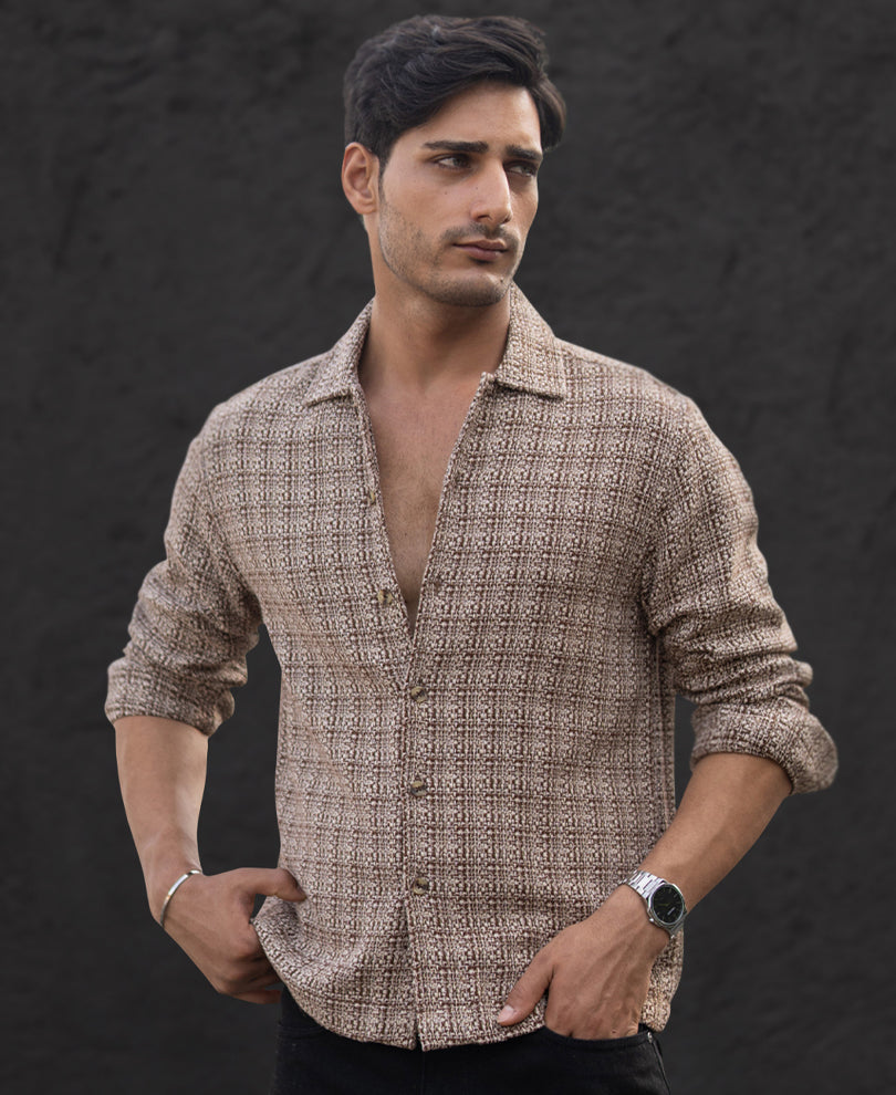 Multicolour Structured Checked Shirt.