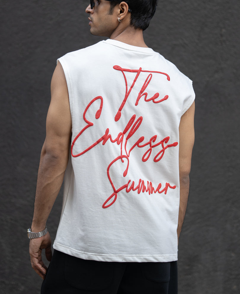 Off White Slogan Print Vest.