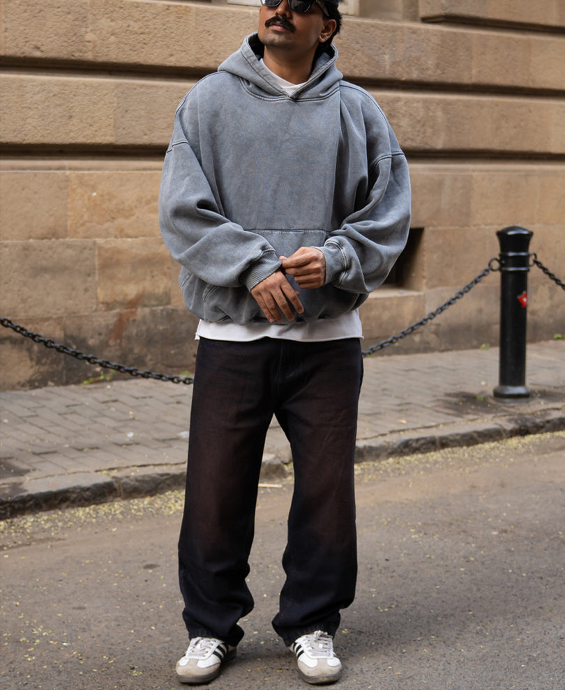 Tinted Dark Blue Baggy Jeans.