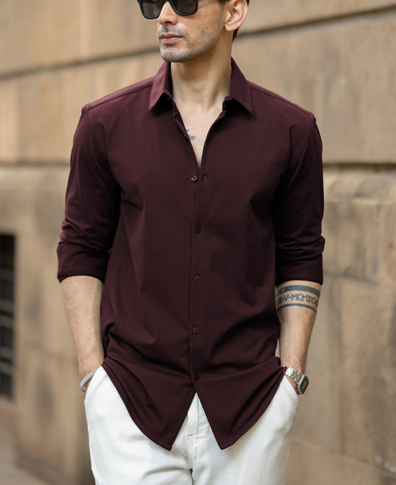 Wine Stretch Shirt.