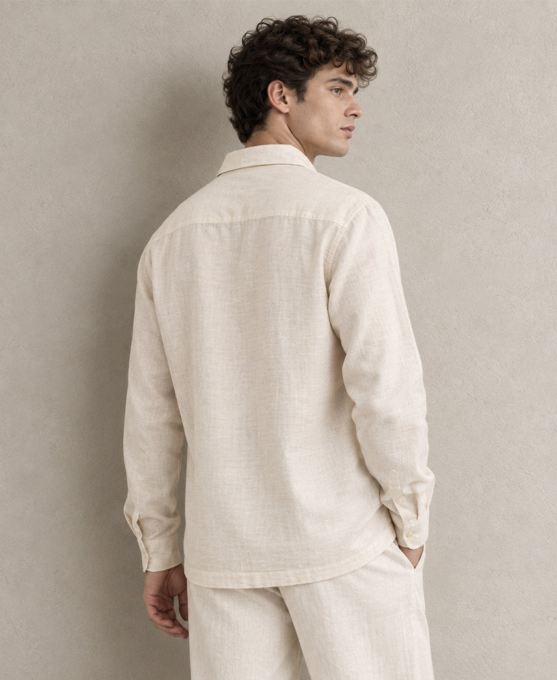 Natural Embroidered Kurta Shirt