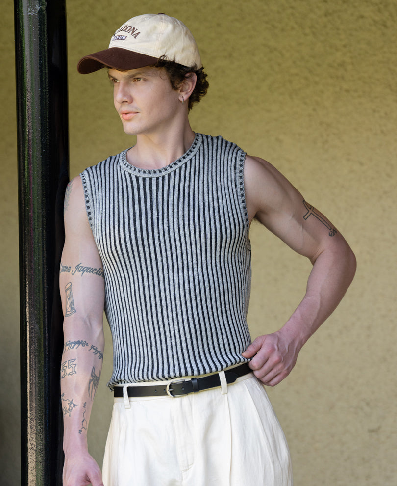 Grey Rib Knit Vest