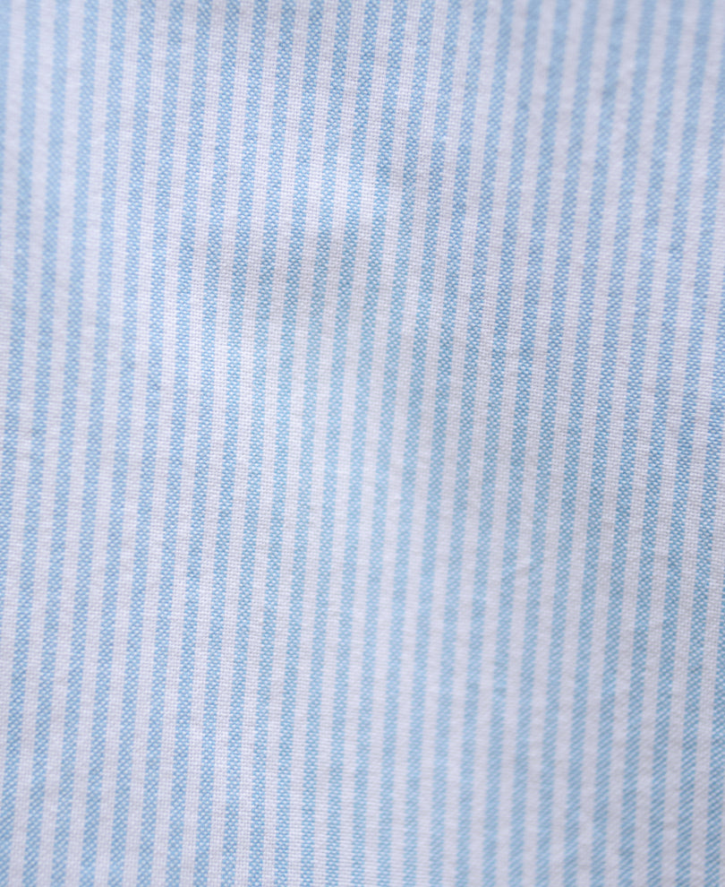 Blue Printed Oxford Stripe Shirt 100% Cotton