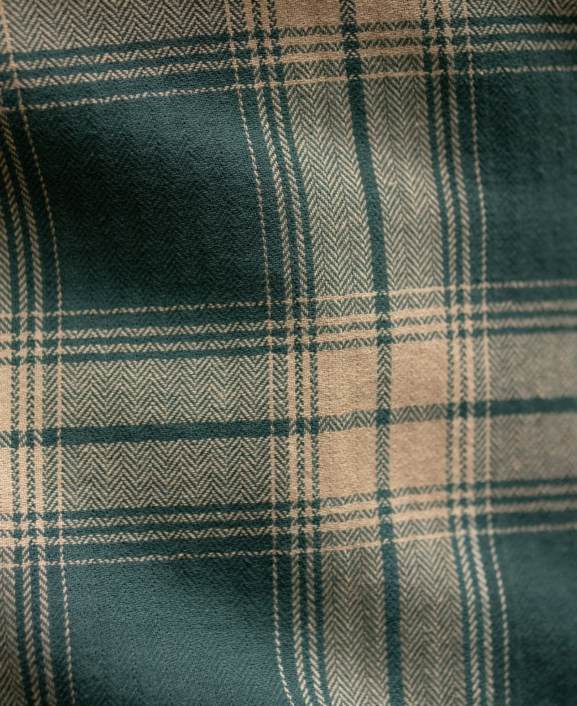 Green Printed Checks Shirt 100% Cotton