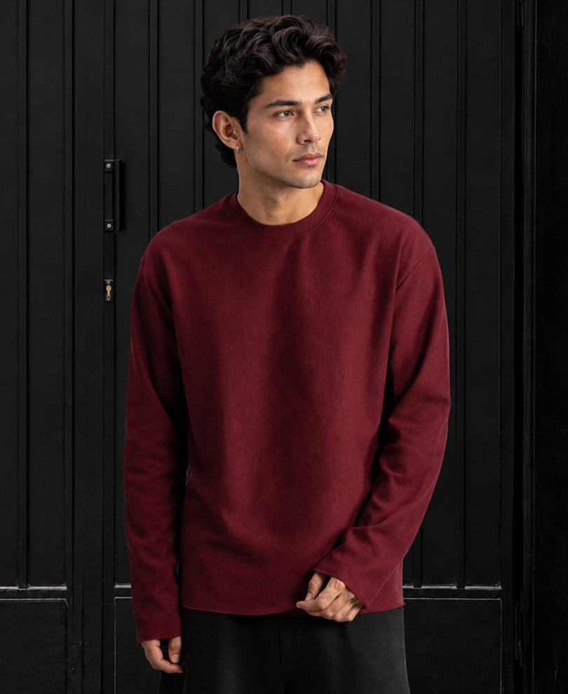 Wine Rib Knit T-Shirt