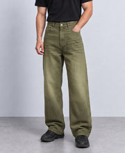 Olive Washed Baggy Jeans