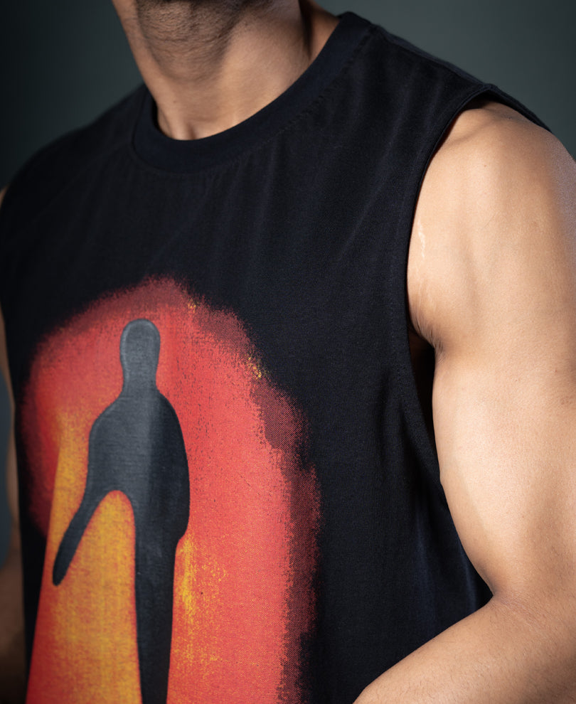 Black Graphic Vest.